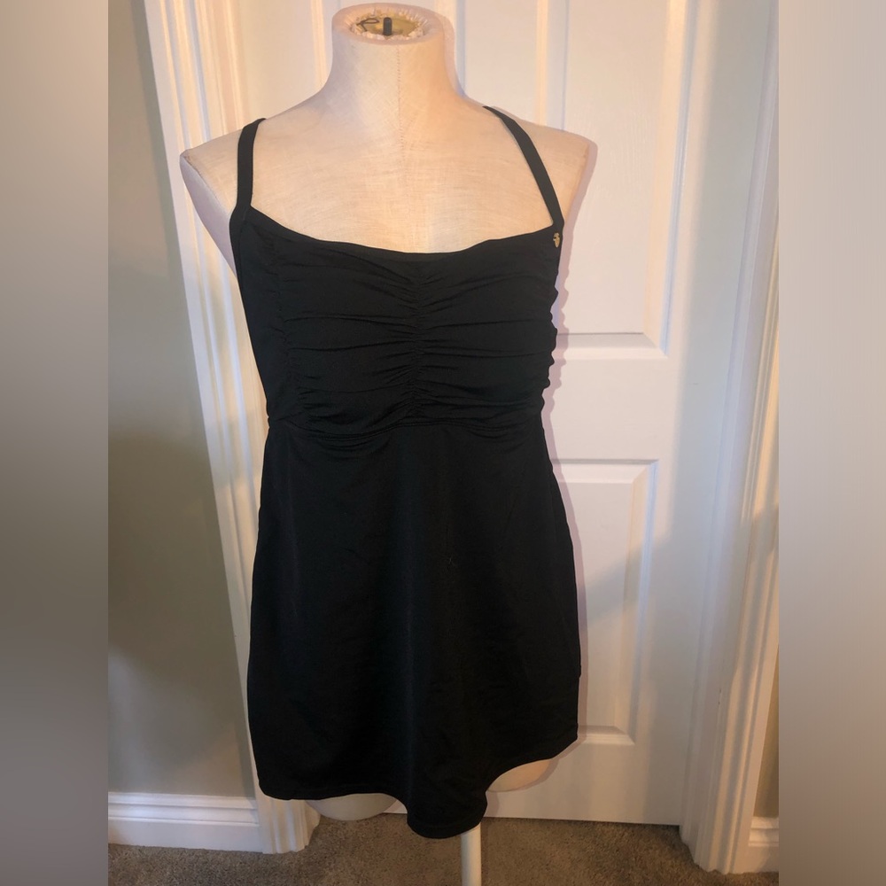 Roots Black Ruched Swimming suit